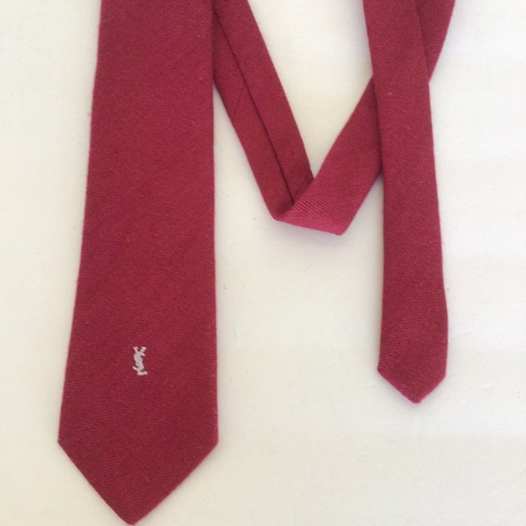YVES SAINT LAURENT RED TIE NWT VINTAGE - Picture 7 of 9